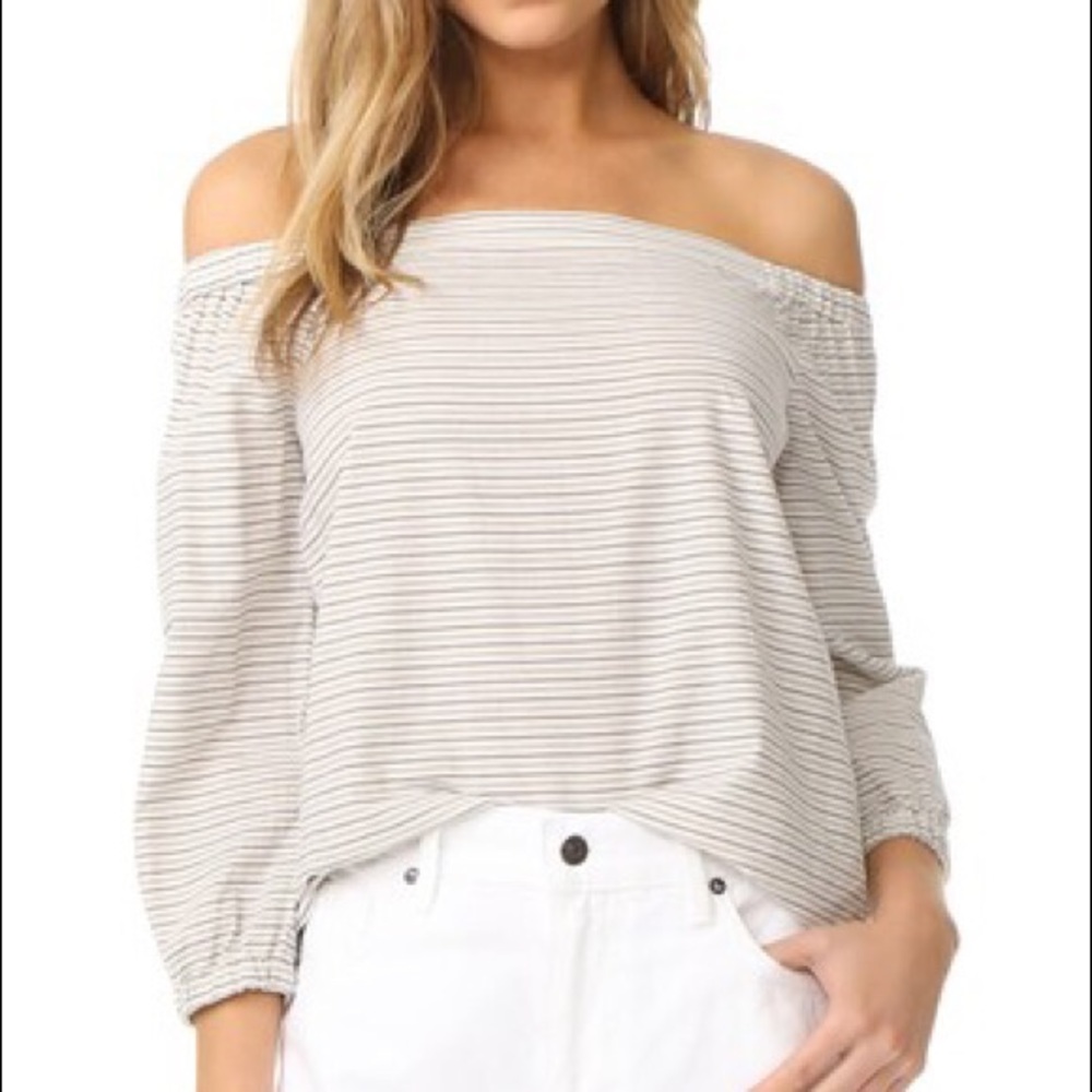 Madewell Stripe Off the Shoulder Top Sz XS